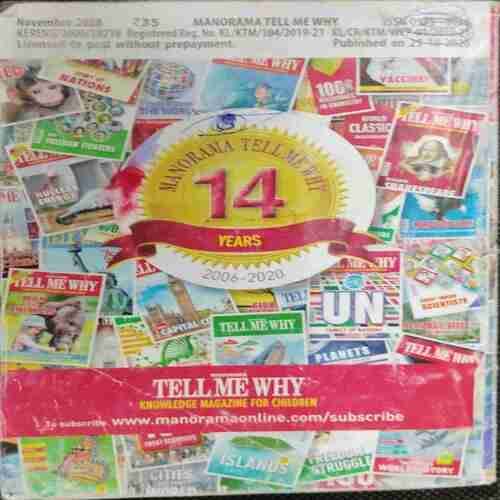 TELL ME WHY (November: 2020 Volume: 14 NO: 147) front cover uper side half cut.