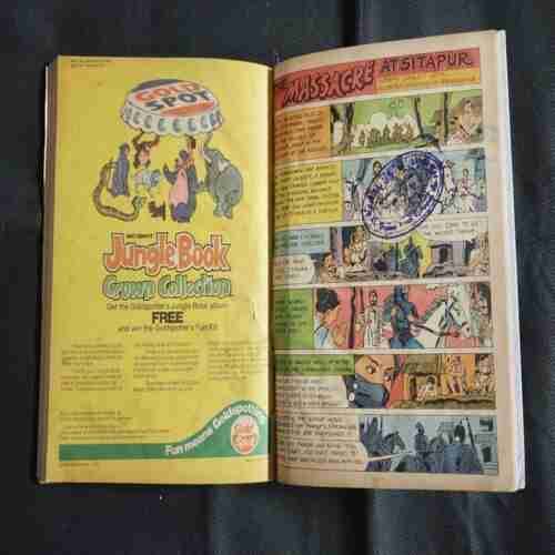 (INDRAJAL COMICS) (SINGLE BINDING- 7 IN 1) , 1.>DEVILS IN DISGUISE, 2.>LEGEND OF THE FLYING HORSE, 3.>THE SATAN'S LEGION, 4.>THE MASKED PANTHER, 5.>THE WITCHES COVE, 6.>THE TRIAL ON MARS, 7.>THE MASSACRE AT SITAPUR,