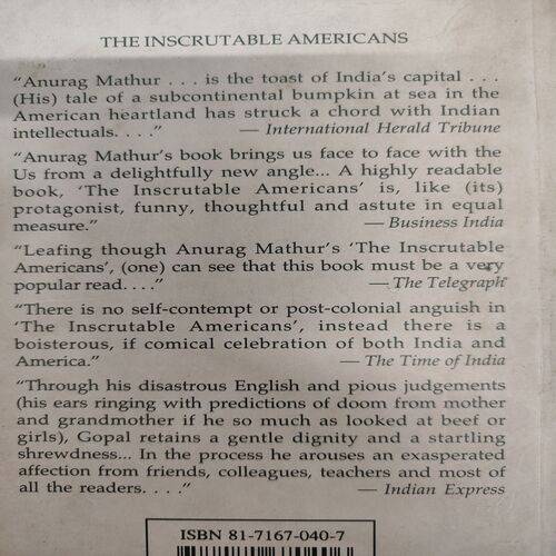 The Inscrustable Americans Anurag Mathur .