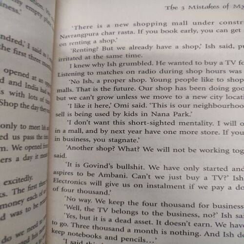 The 3 Mistakes Of My Life . ( Chetan Bhagat ) .