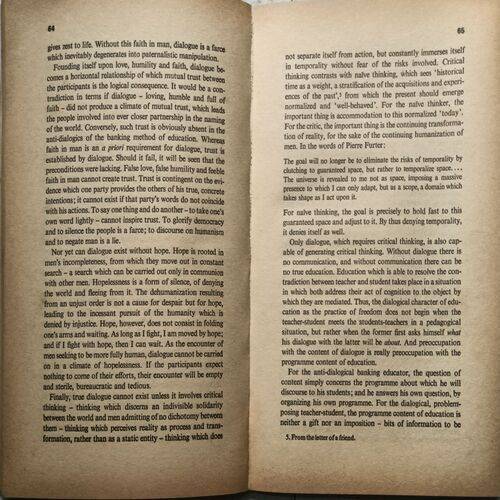 Pedagogy Of The Oppressed ( By Paulo Freire )