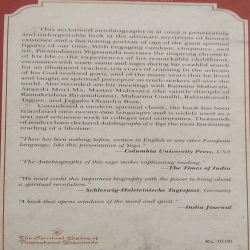Autobiography of a Yogi, by Paramhansa Yogananda