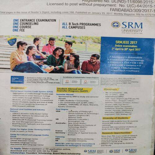Reader’s Digest . Edition :- ( Feb - 2017 ) .