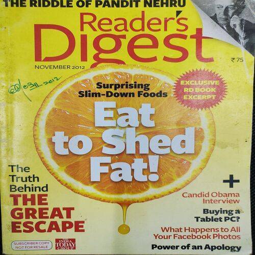 Reader’s Digest . Edition :- ( Nov - 2012 ) .