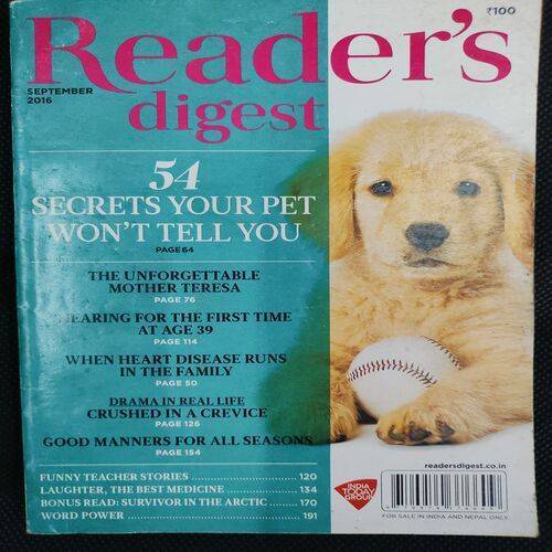 Reader’s Digest . Edition :- ( Sept - 2016 ) .