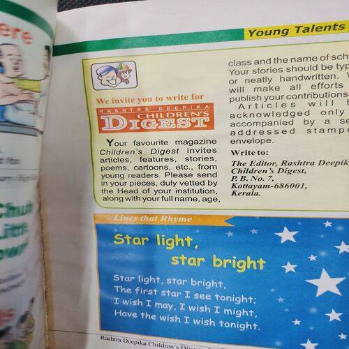 Childern’s Digest . Edition :- ( Vol. 19 , No. 07 , July - 2015 ) . Front Cover Down Side Damage .