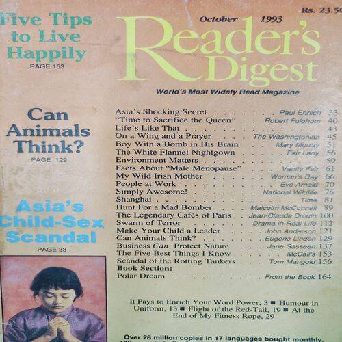 Reader’s Digest . Edition :- ( Oct - 1993 ) .