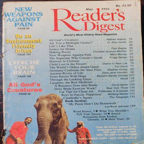 Reader's Digest . Edition :- ( May - 1993 ).