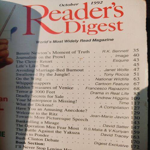 Reader's Digest . Edition :- ( Oct - 1992 ).