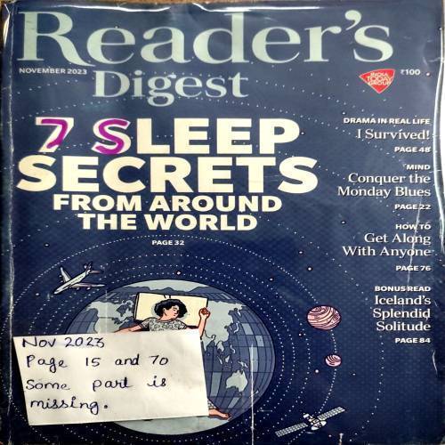 Reader's Digest (Nov 2023) (Some part of page 15 & 70 is mising.)