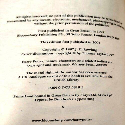 Harry Potter And The Pbilospber's Stone  (Page No. 222) (Some Colour is faded of Front Cover)