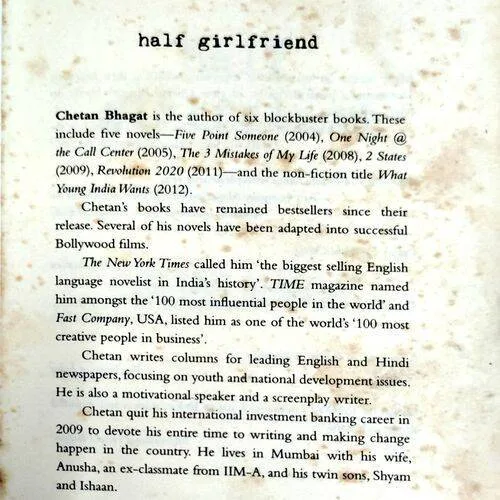 Half Girlfriend (No. of pages 260)