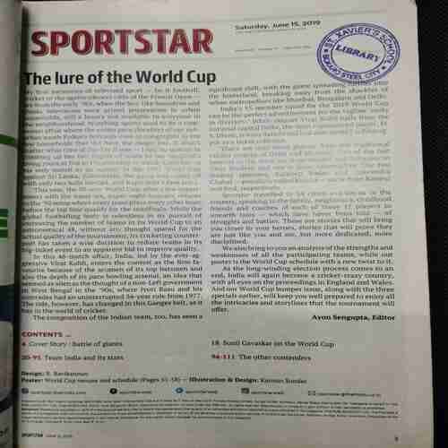 Sportstar (Saturday , June 15 , 2019 )