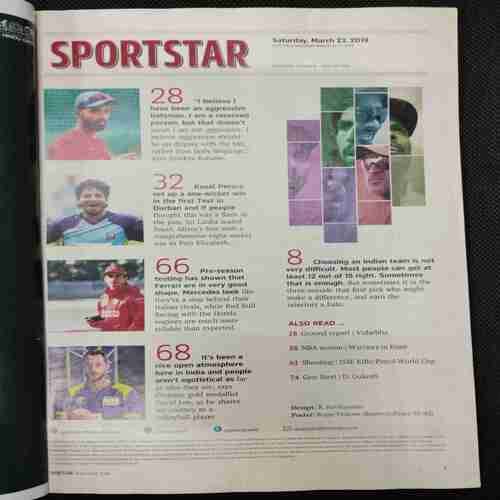 Sportstar (Saturday ,March 23 , 2019) Poster Missing