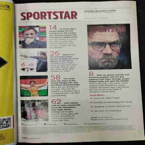 Sportstar (Saturday ,November 3,2018) Poster Missing
