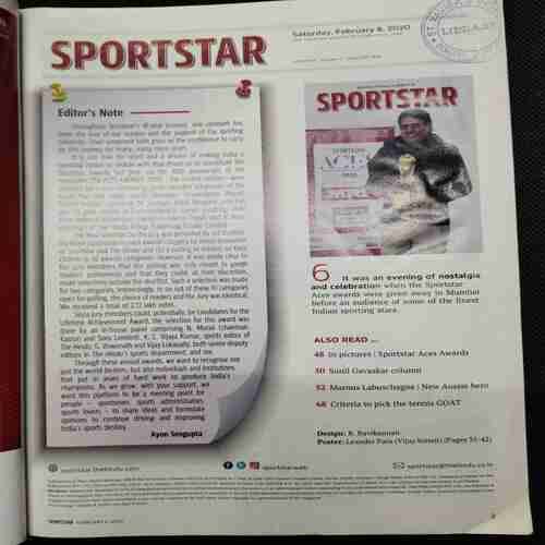 Sportstar (Saturday ,February 8 , 2020) Poster Missing