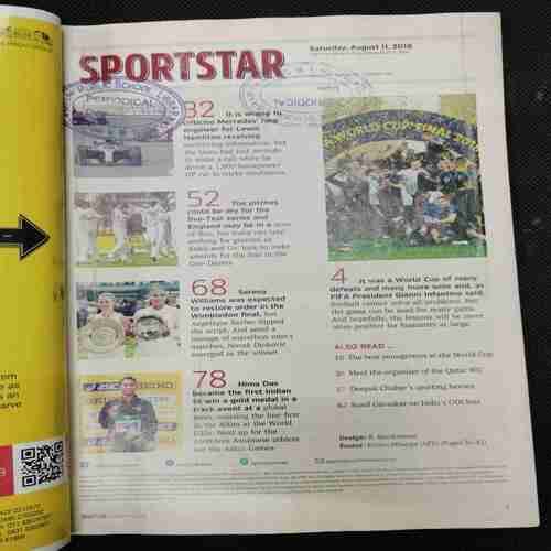 Sportstar (Saturday ,August 11, 2018) Poster Missing