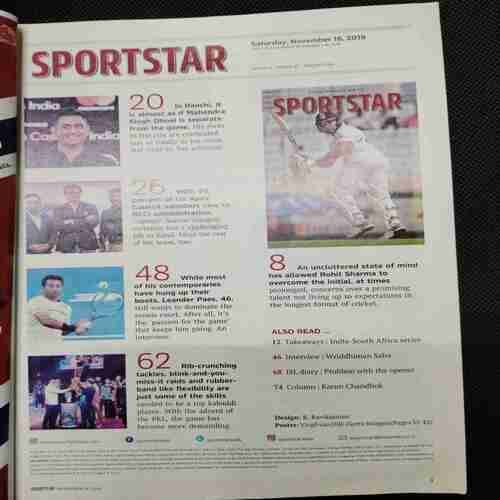 Sportstar (Saturday ,November 16 , 2019) Poster Missing