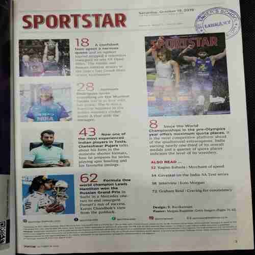 Sportstar (Saturday ,October 19 ,2019) Poster Missing
