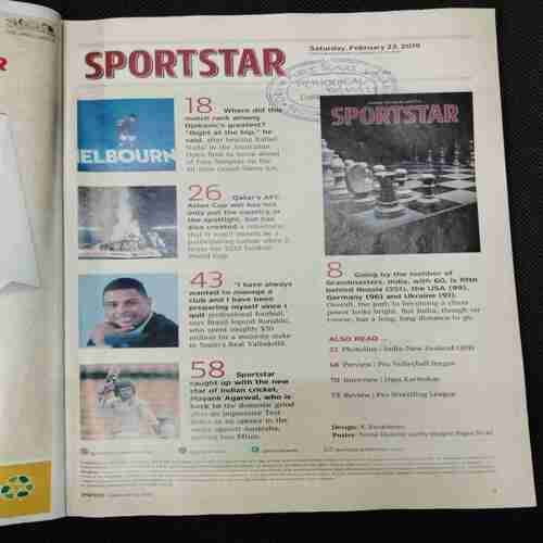 Sportstar (Saturday , February 23 , 2019 ) Poster Missing
