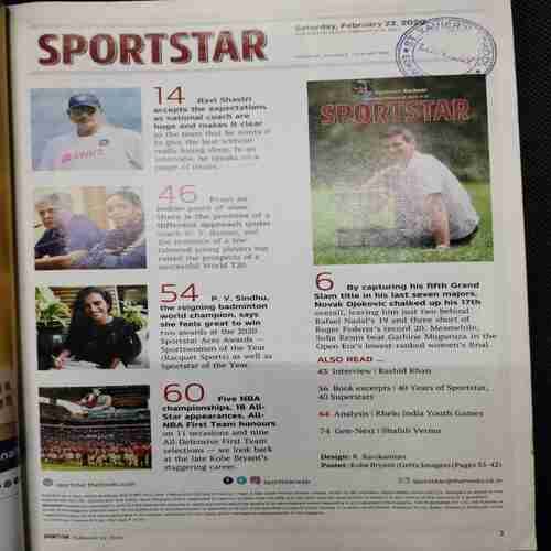 Sportstar (Saturday ,February 22, 2020) Poster Missing
