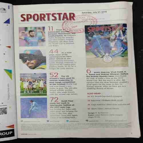Sportstar (Saturday , July 27 , 2019) Poster Missing