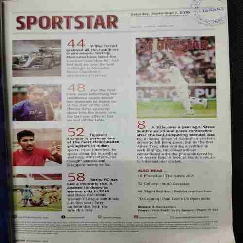 Sportstar (Saturday ,September 7, 2019) Poster Missing