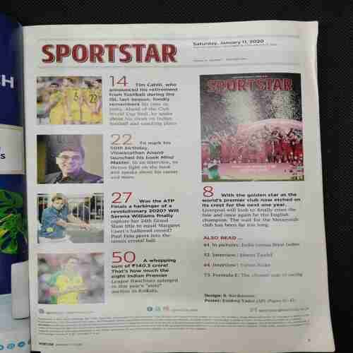 Sportstar (Saturday ,January 11 ,2020) Poster Missing