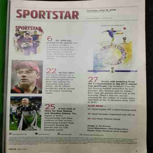 Sportstar (Saturday , June  16 , 2018)