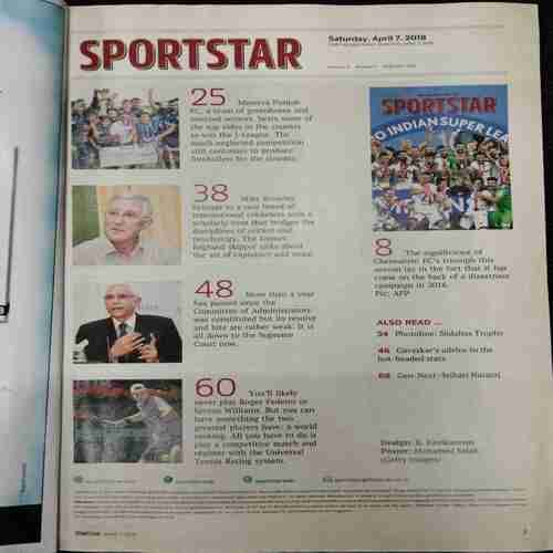 Sportstar (Saturday ,April 7 , 2018)
