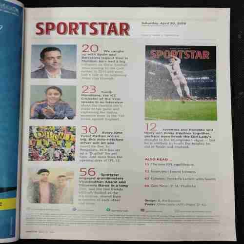 Sportstar (Saturday ,April 20,2019) Poster Missing