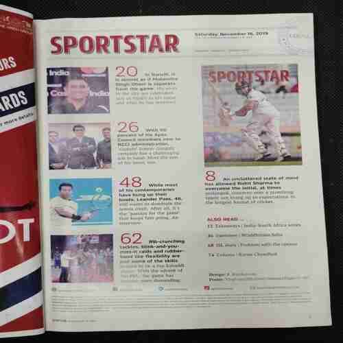 Sportstar (Saturday ,November 16 , 2019) Poster Missing