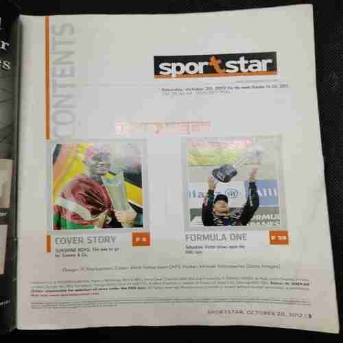 Sport Star ( Saturday,October 20 ,2012) Poster Missing