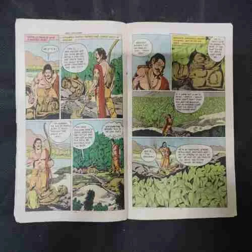 BHEEMA AND HANUMAN (BACK COVER MISSING AND FRONT COVER RIGHT SIDE LITTLE CUT)