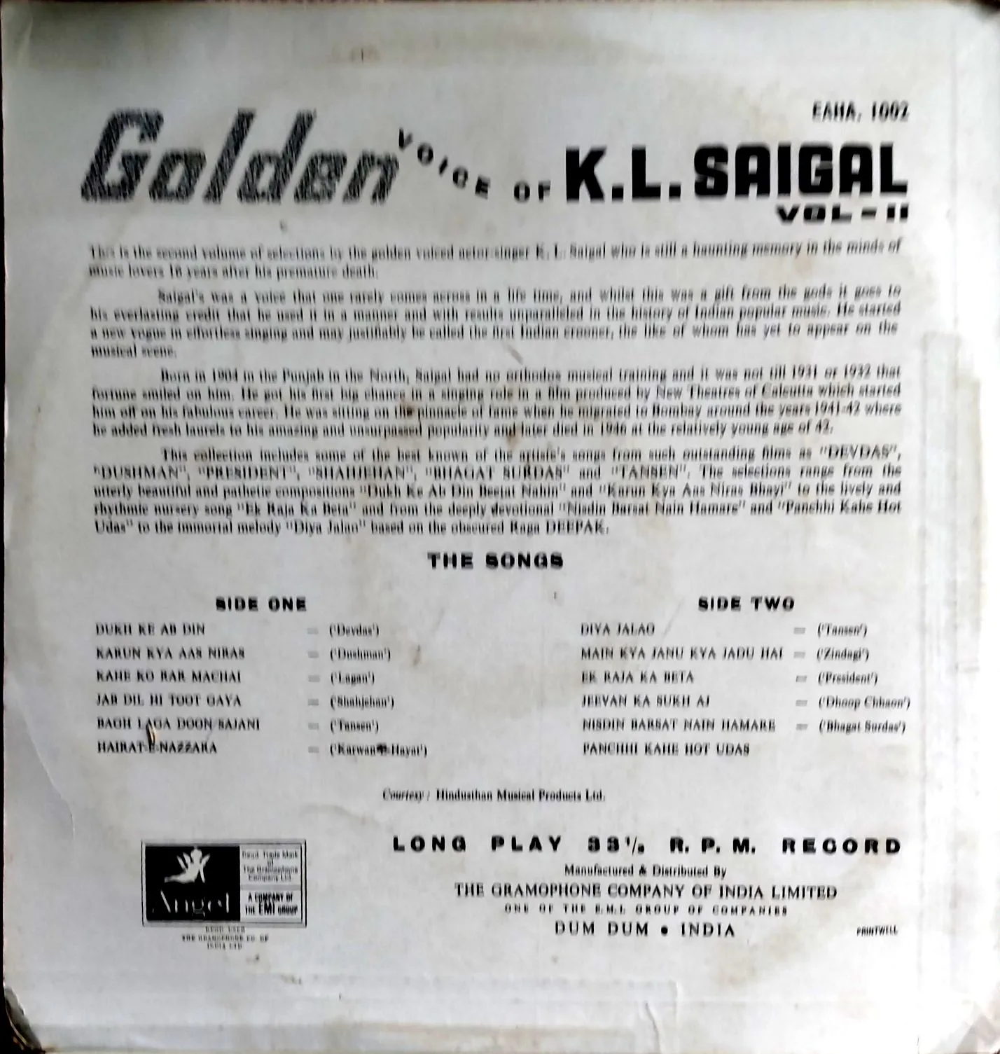 Golden Voice Of KL Saigal