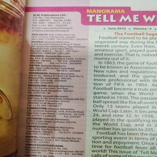 Tell Me Why . Edition :- ( June - 2010 , Vol. 04 , No. 09 ) .