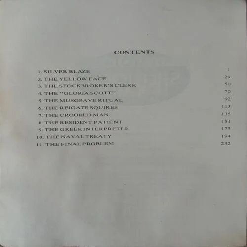 The Memories Of Sherlock Holmes (No. Of Pages – 252)