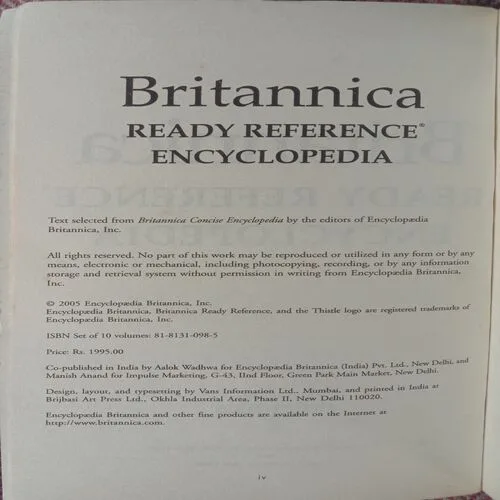Britannica Ready Reference Encyclopedia (No. Of Pages – 276)
