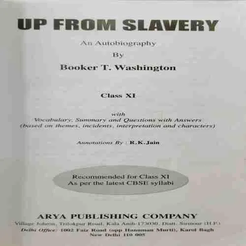 Up From Slavery ; The Autobiography Of Booker T. Washington