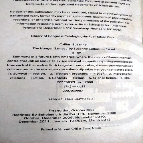 The Hunger Games (No. of pages 374)