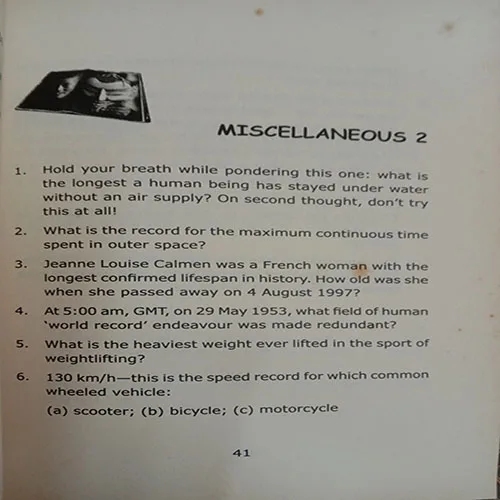 Scholastic Quiz Incredible Records (By Ravi Kapoor)