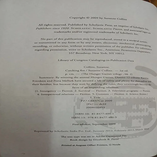 Catching Fire (No. Of Pages – 392) Catching Fire (No. Of Pages – 392)