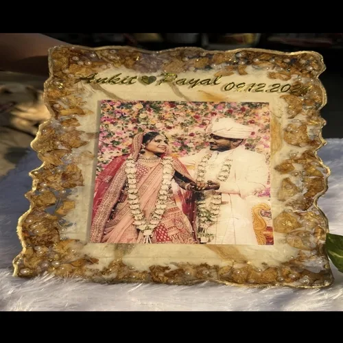 Varmala flower preservation for lifetime with beautiful photo, In Resin (Epoxy)