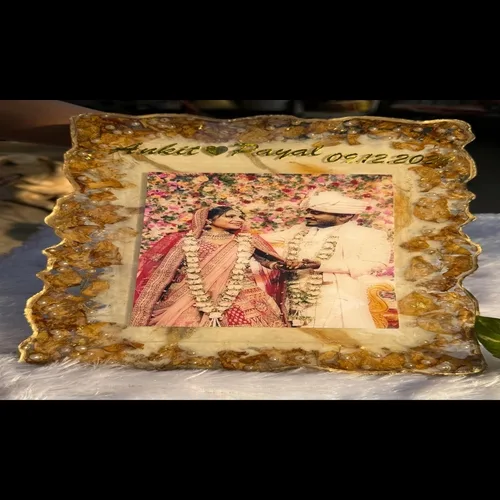 Varmala flower preservation for lifetime with beautiful photo, In Resin (Epoxy)