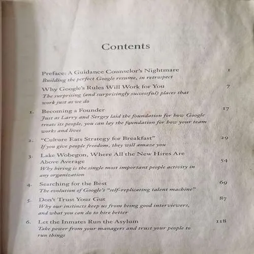 Work Rules ( By Laszlo Bock ) ( Total Pages 4 )