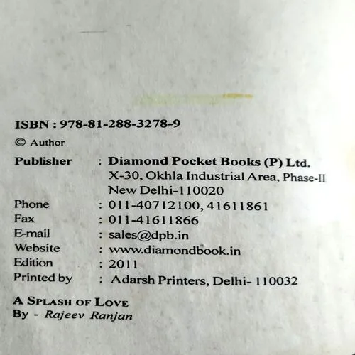 The Splash Of Love (No. of pages 212)
