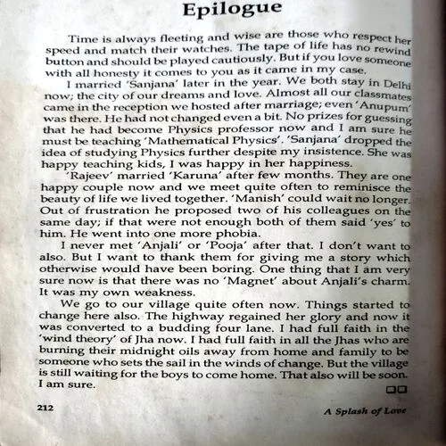 The Splash Of Love (No. of pages 212)