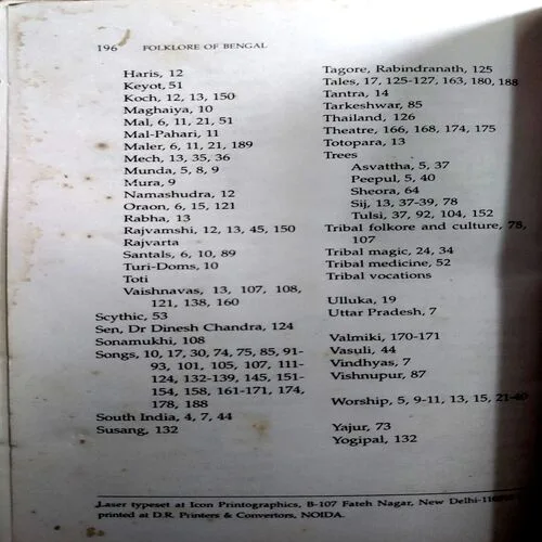 Folklore Of Bengal  (No. of pages 196)