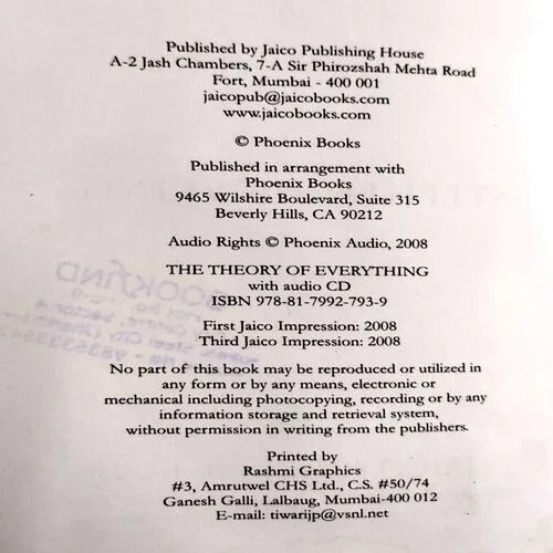 The Theory Of Everything (No. of pages 130)