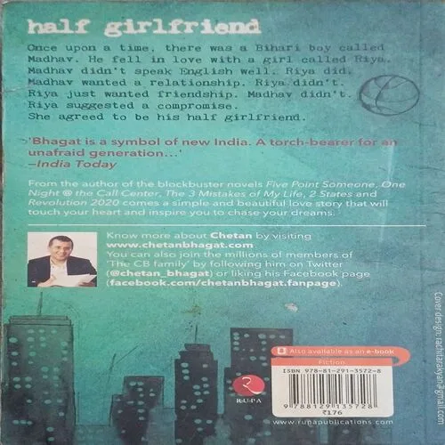 Half girlfriend  ( Chetan Bhagat )  ( No. of pages =260 )